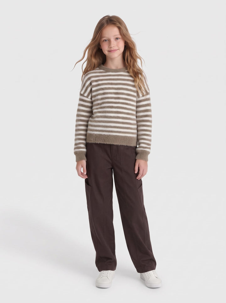kids only 15306452 newpiumo trui bruin dessin – meisjes