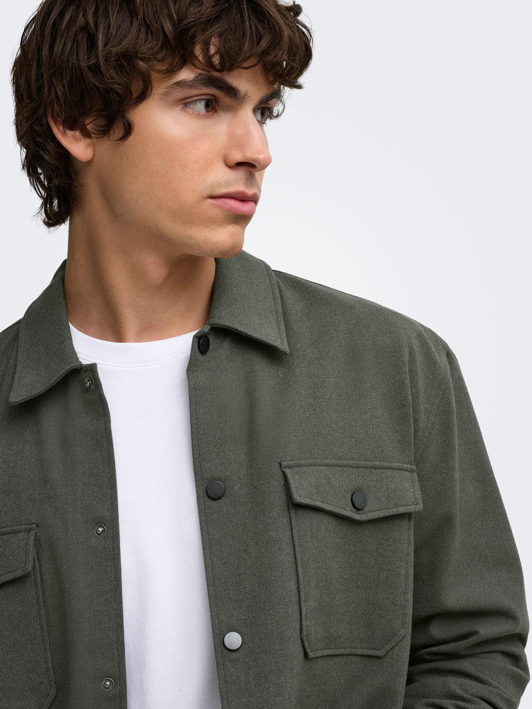 ONLY &amp; SONS 22035991 mark overhemd l/m donkergroen – heren