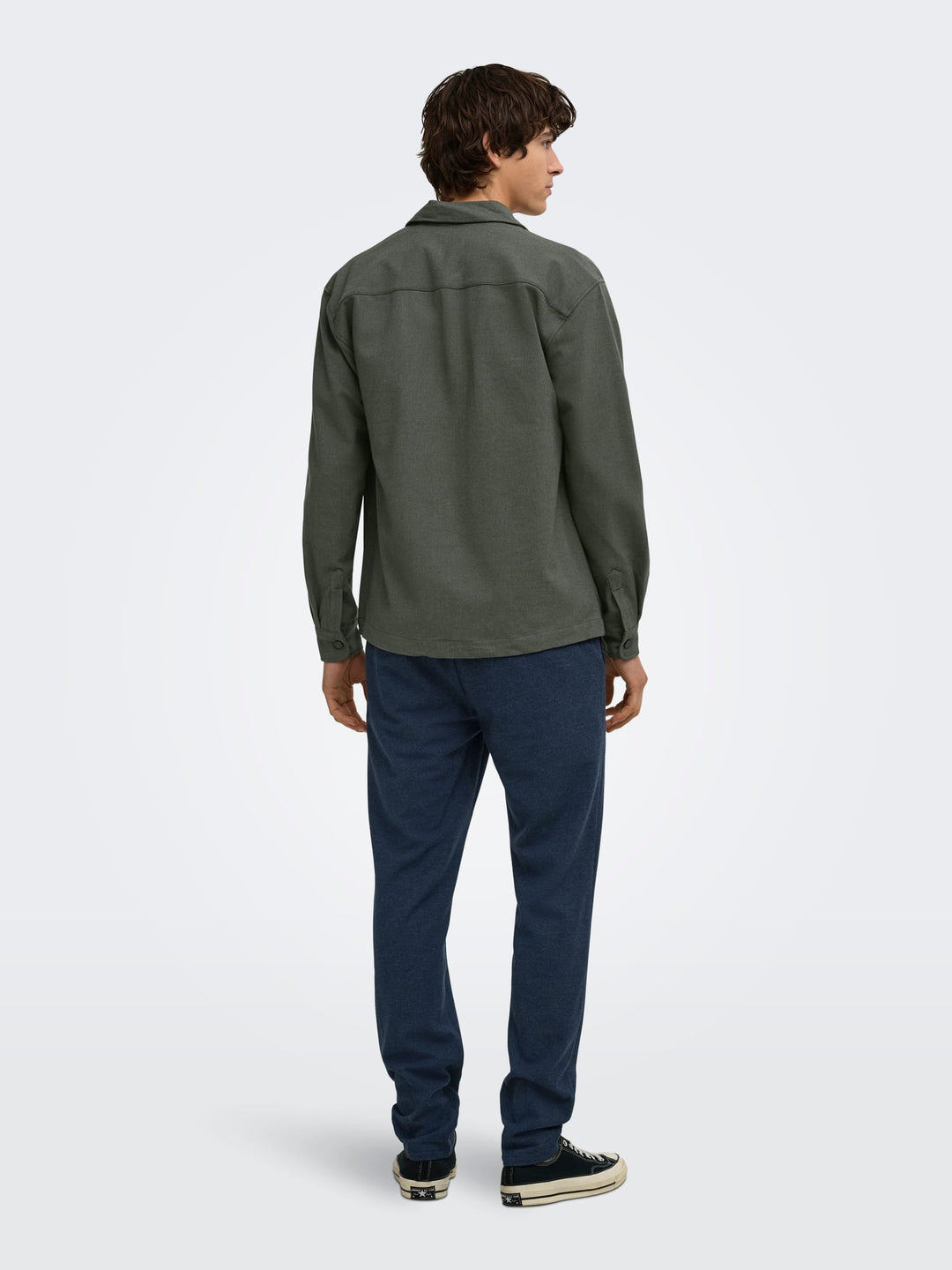 ONLY &amp; SONS 22035991 mark overhemd l/m donkergroen – heren