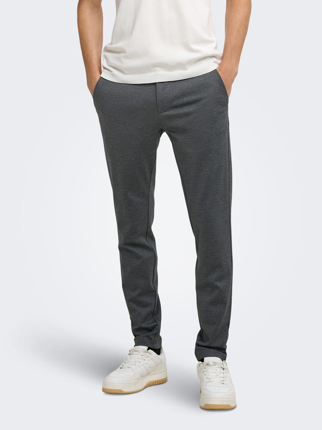 ONLY &amp; SONS 22040689 Mark lange broek grijs dessin – heren - L32