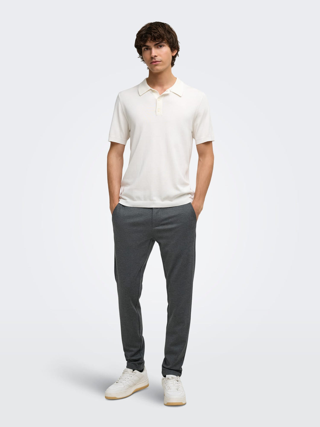 ONLY &amp; SONS 22040689 Mark lange broek grijs dessin – heren - L32