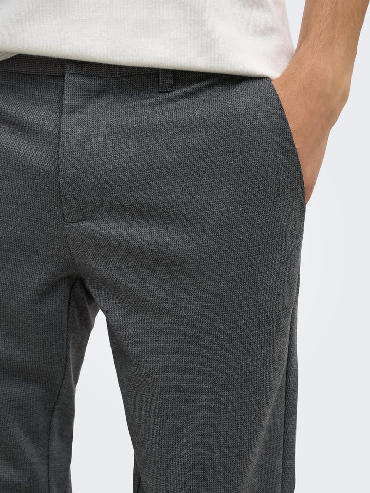 ONLY &amp; SONS 22040689 Mark lange broek grijs dessin – heren - L34