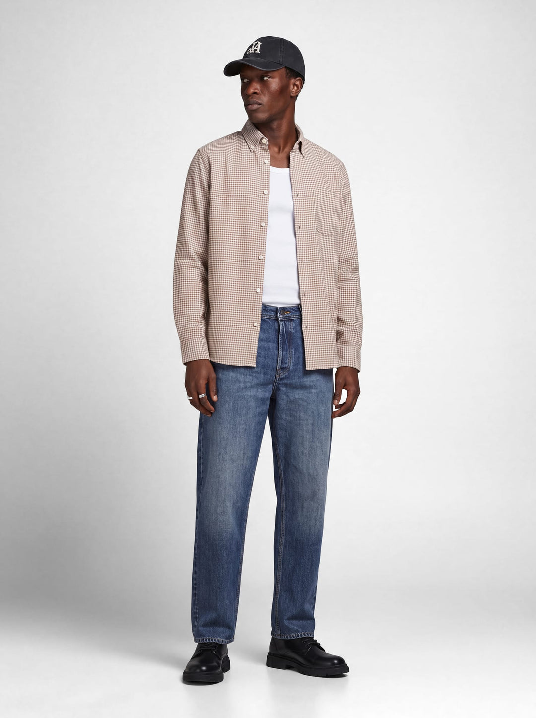 Jack &amp; Jones 12305791 Stanley overhemd l/m zand dessin – heren