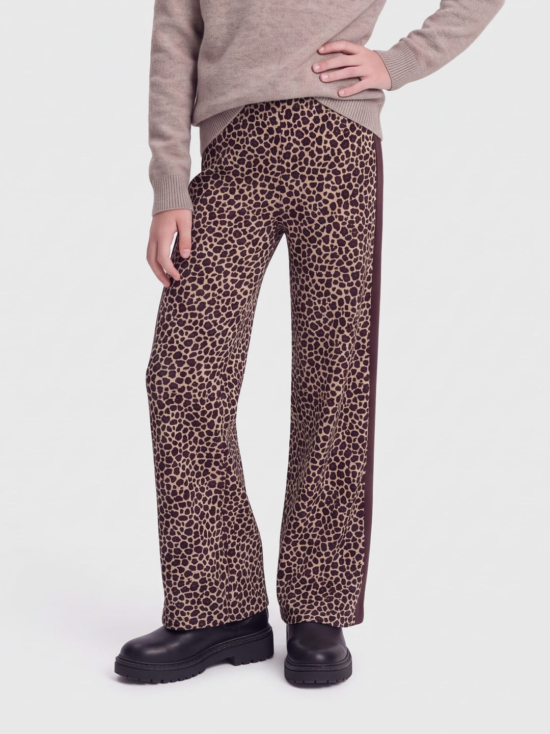 kids only KOGVIDA POP WIDE PANT PNT lange broek bruin dessin