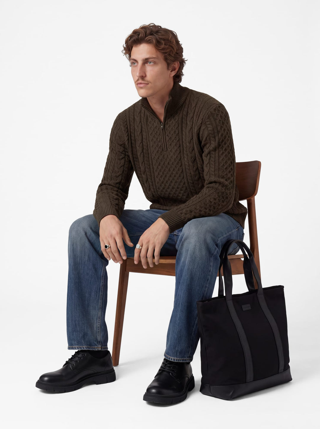 Jack &amp; Jones 12299947 Blucallum trui bruin melee – heren