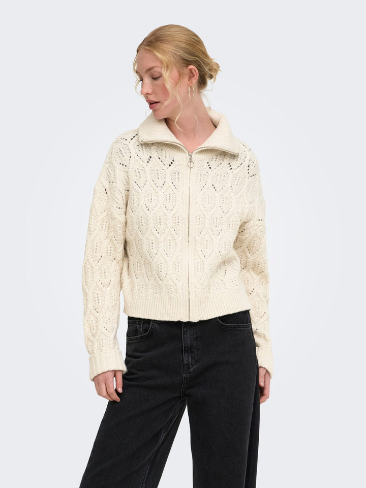 Only 15381489 Freja gebreid vest off-white