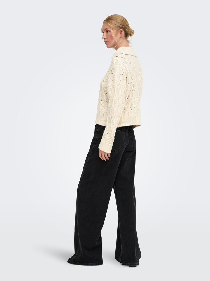 Only 15381489 Freja gebreid vest off-white