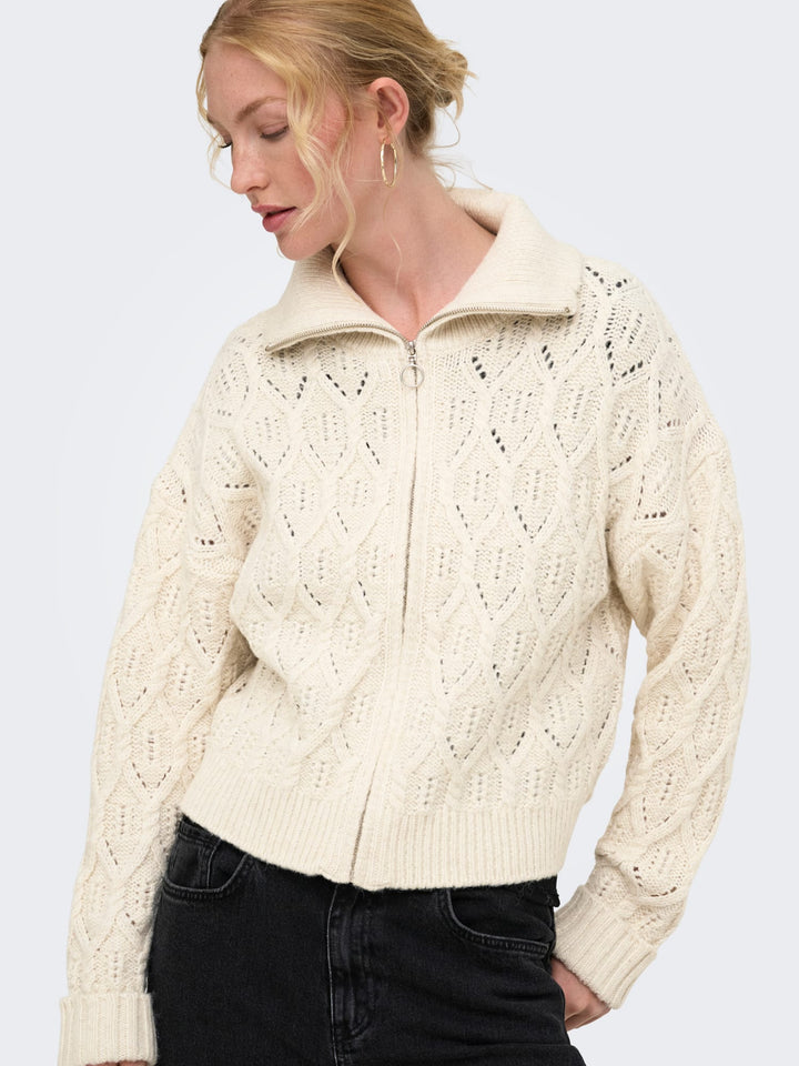 Only 15381489 Freja gebreid vest off-white