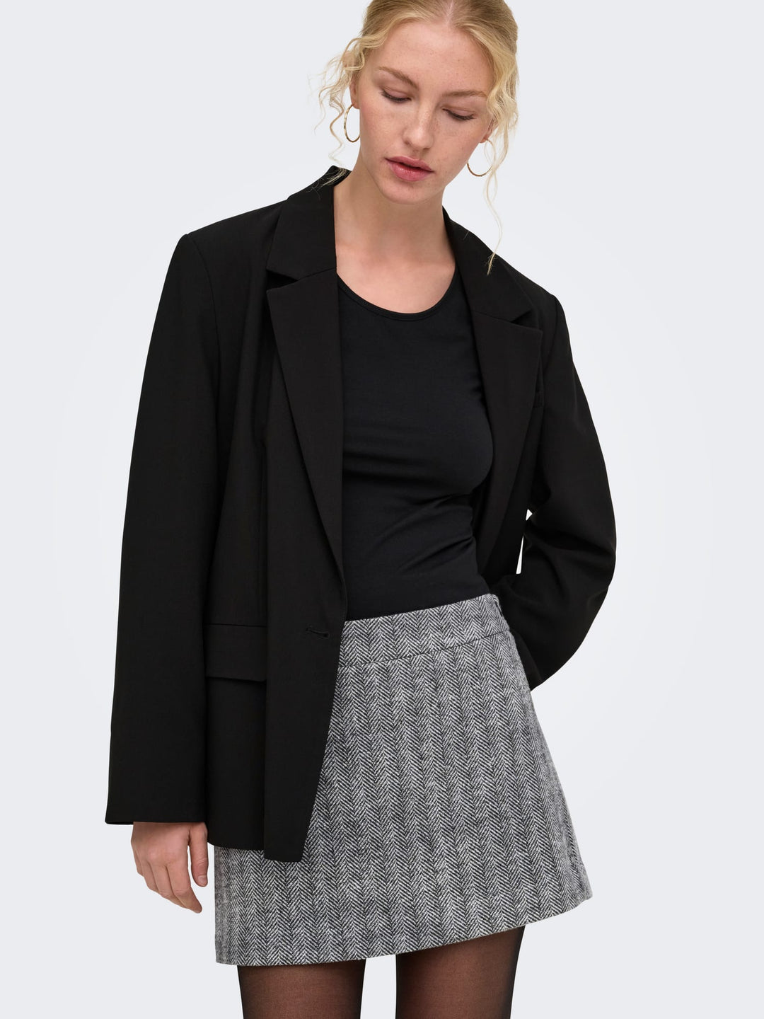 Only 15381664 Caisa skort grijs dessin