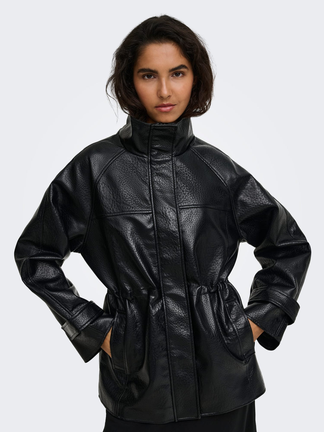 jacqueline de yong 15393587 Raye jack (imitatie) leer zwart