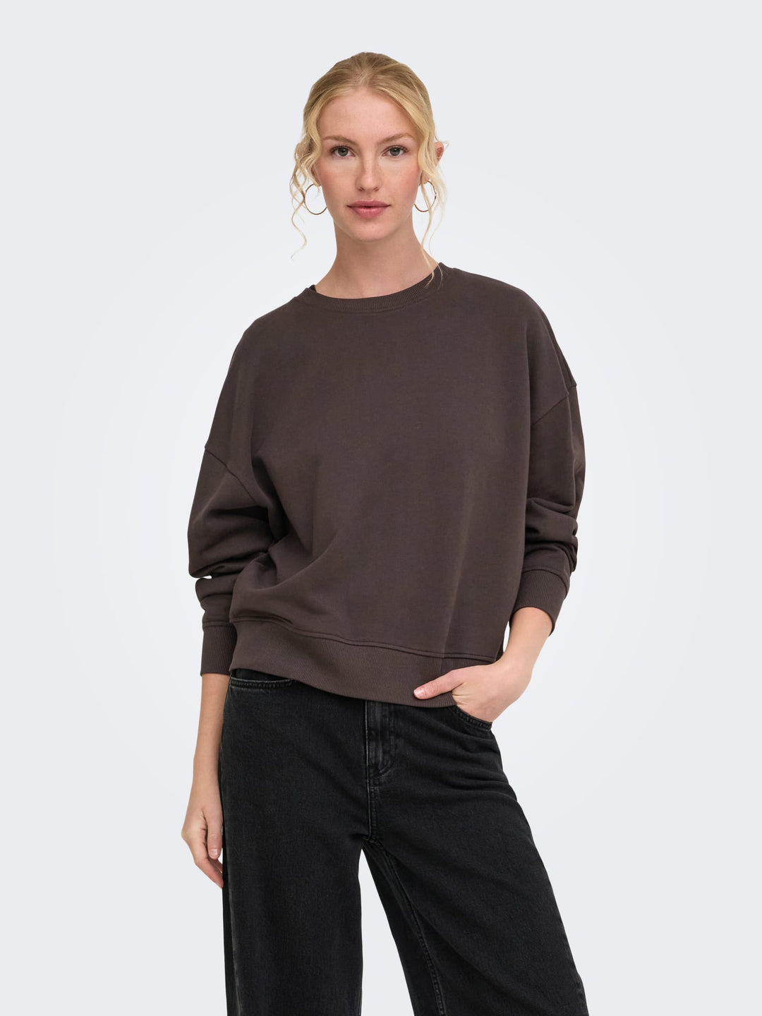 Only 15390754 catrin sweater bruin dessin – dames