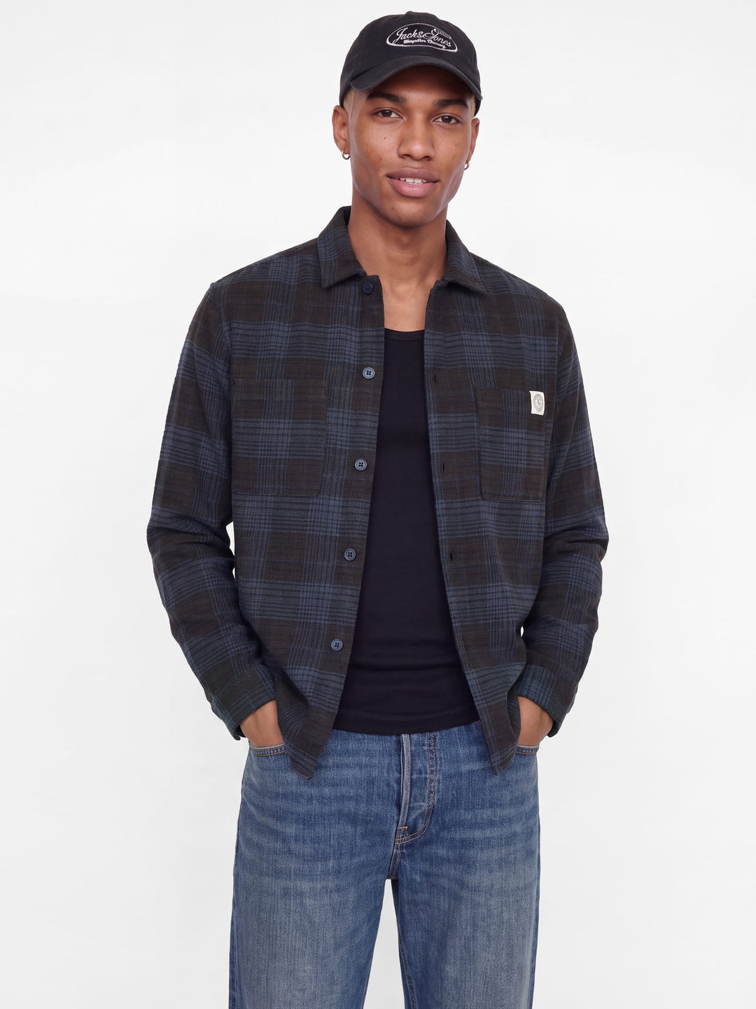 Jack &amp; Jones 12301093 Frediriksberg overhemd grijs dessin – heren