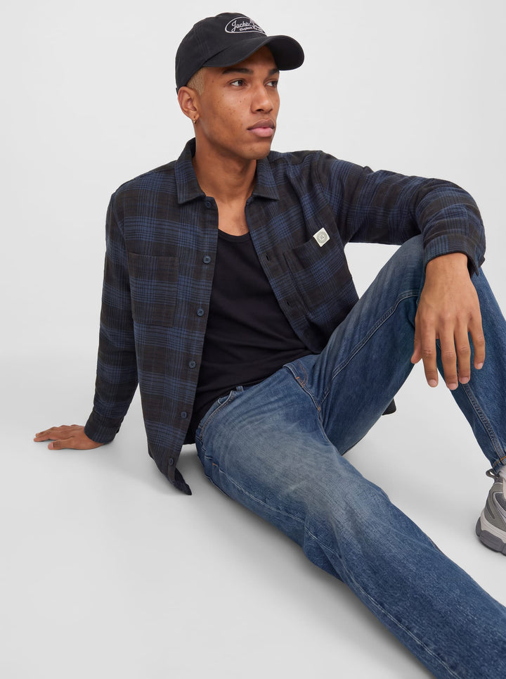 Jack &amp; Jones 12301093 Frediriksberg overhemd grijs dessin – heren