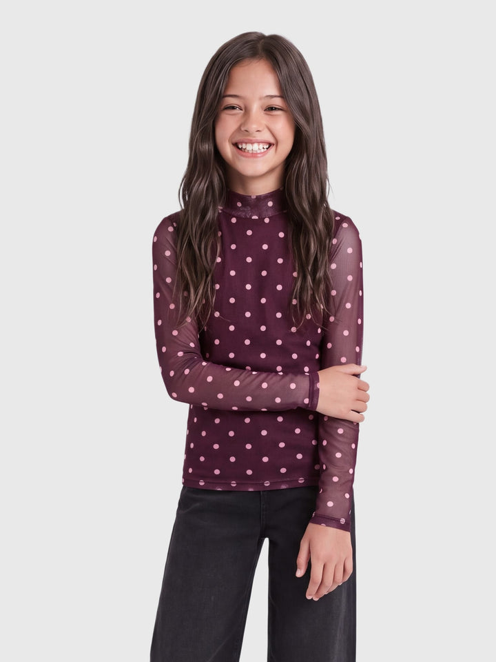 kids only 15378081 Erica top l/m meisjes paars dessin