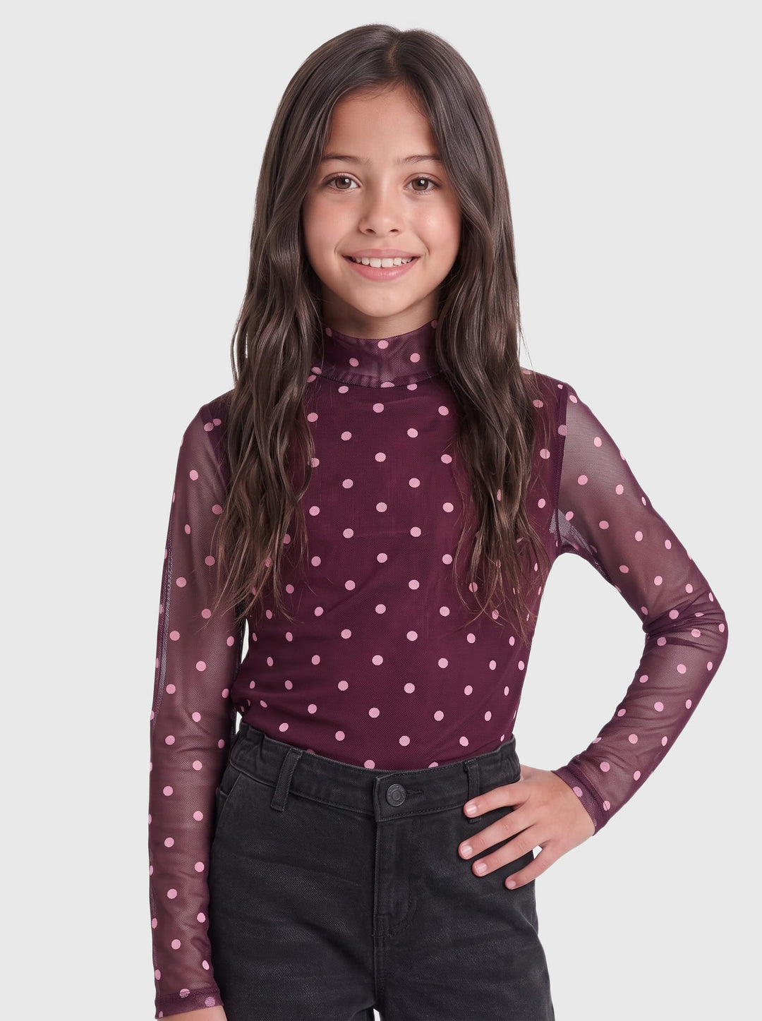 kids only 15378081 Erica top l/m meisjes paars dessin
