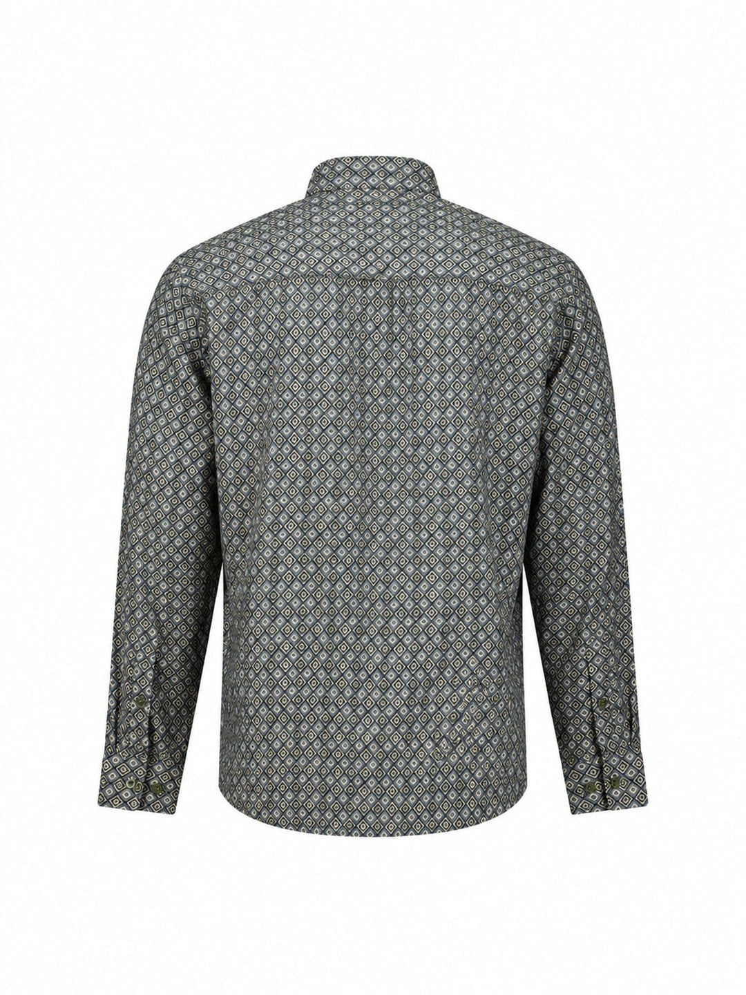 No excess 33450951 overhemd l/m heren groen dessin