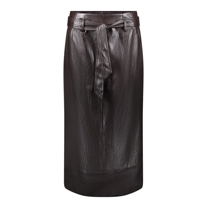 Geisha 66535-19 rok maxi (imitatie) leer bruin dessin