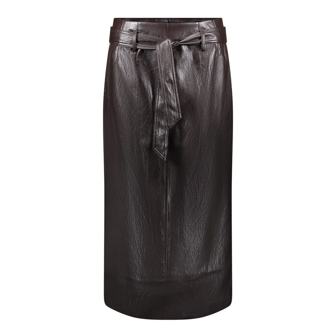 Geisha 66535-19 rok maxi (imitatie) leer bruin dessin