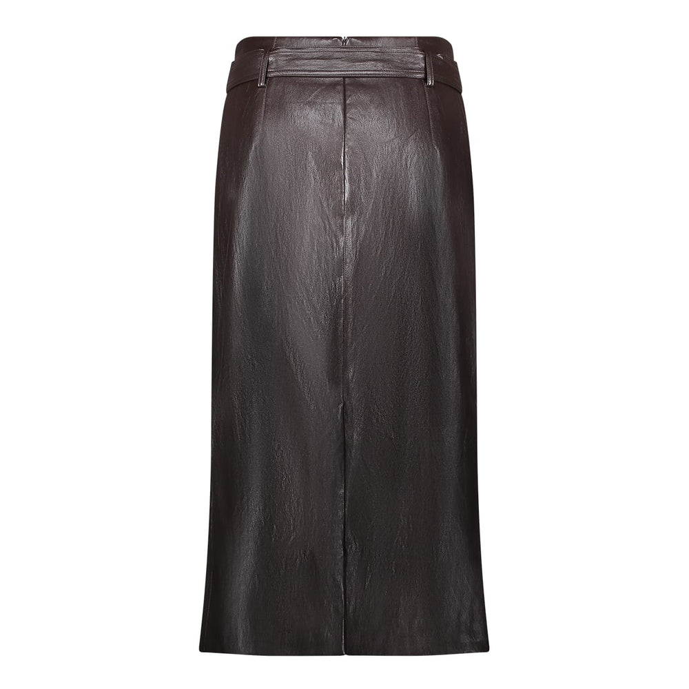 Geisha 66535-19 rok maxi (imitatie) leer bruin dessin