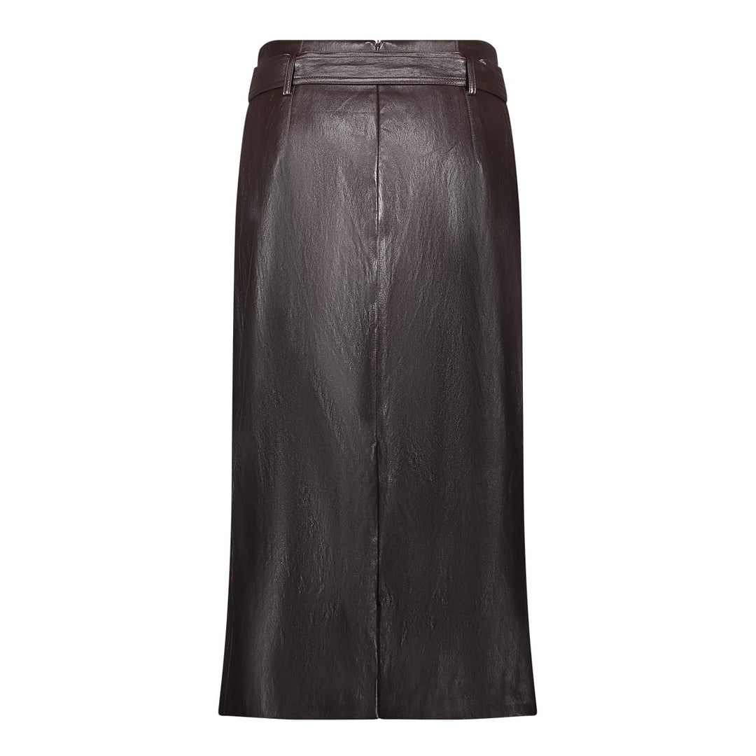 Geisha 66535-19 rok maxi (imitatie) leer bruin dessin