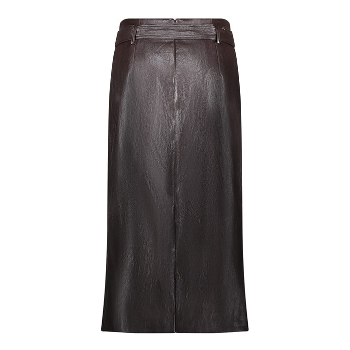Geisha 66535-19 rok maxi (imitatie) leer bruin dessin