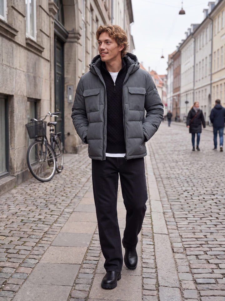 Jack &amp; Jones 12298790 William winterjas grijs – heren