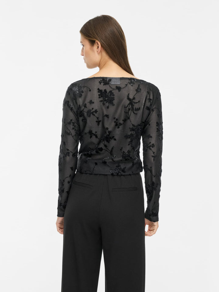 Vila 14118890 Miranda top l/m dames zwart