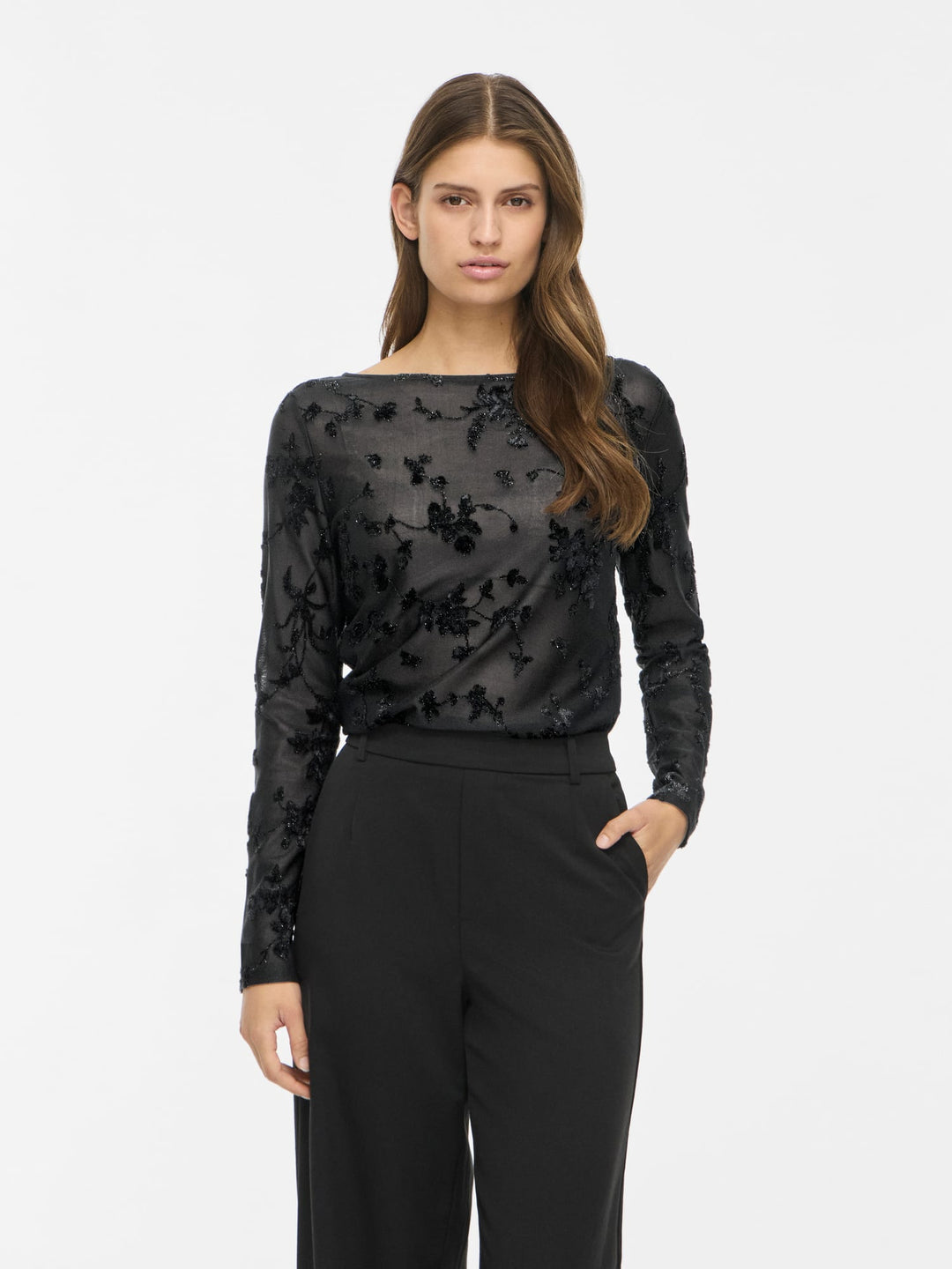 Vila 14118890 Miranda top l/m dames zwart