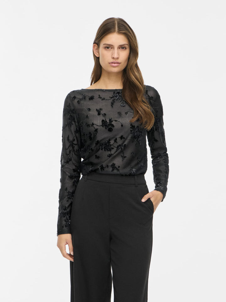 Vila 14118890 Miranda top l/m dames zwart