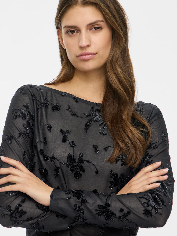 Vila 14118890 Miranda top l/m dames zwart