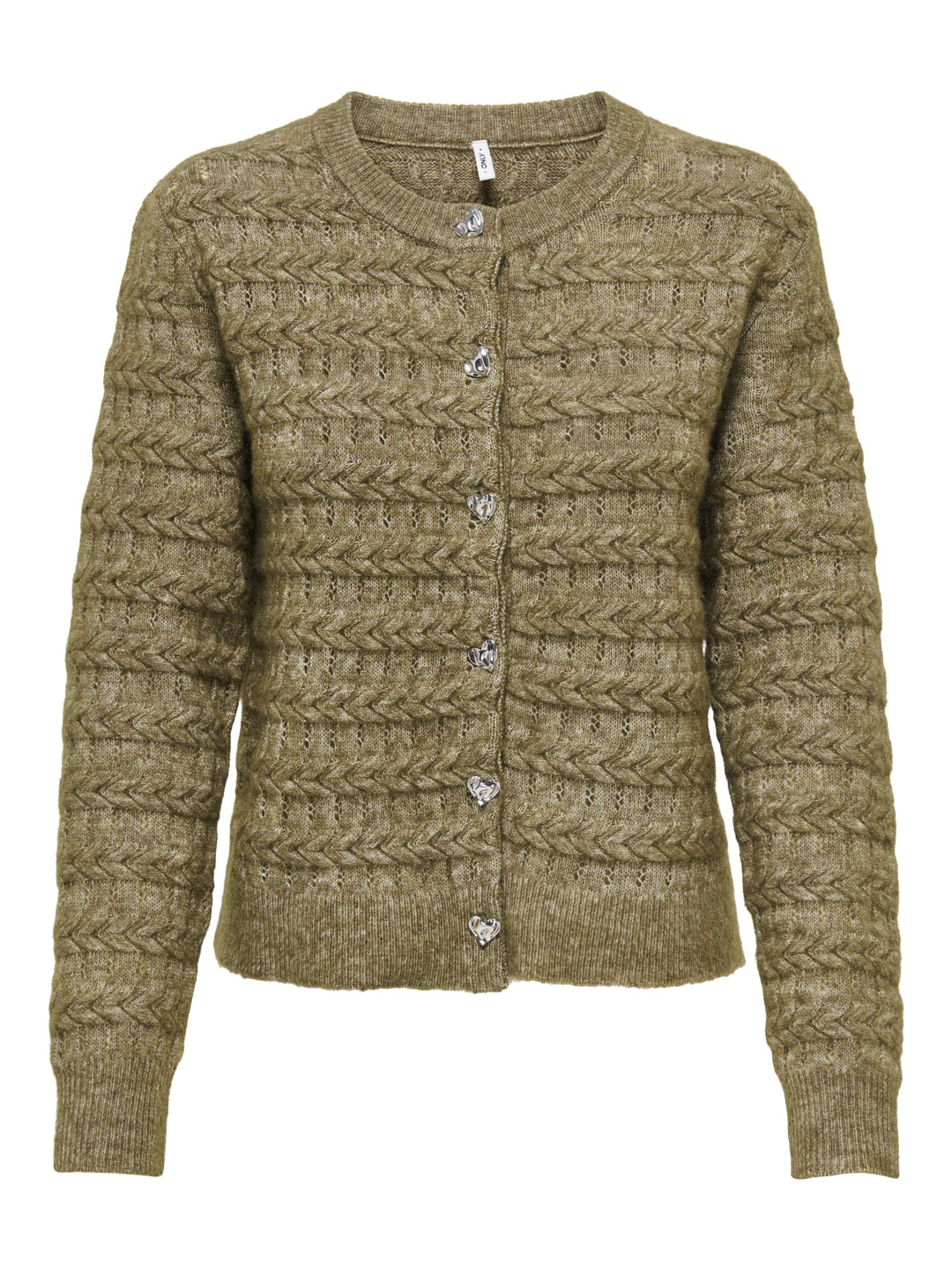 Only 15375144 cabala vest gebreid groen melee – dames