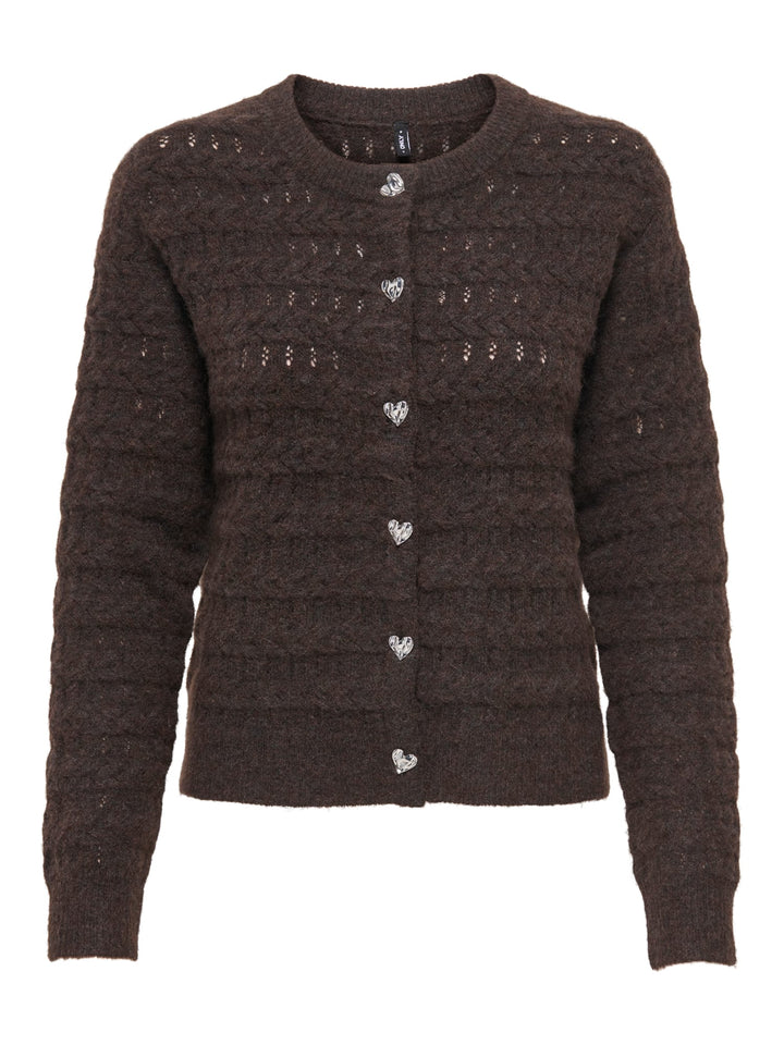 Only 15375144 cabala vest gebreid dames bruin