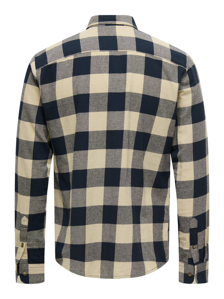 ONLY &amp; SONS 22007112 Gudmund overhemd l/m zand dessin – heren