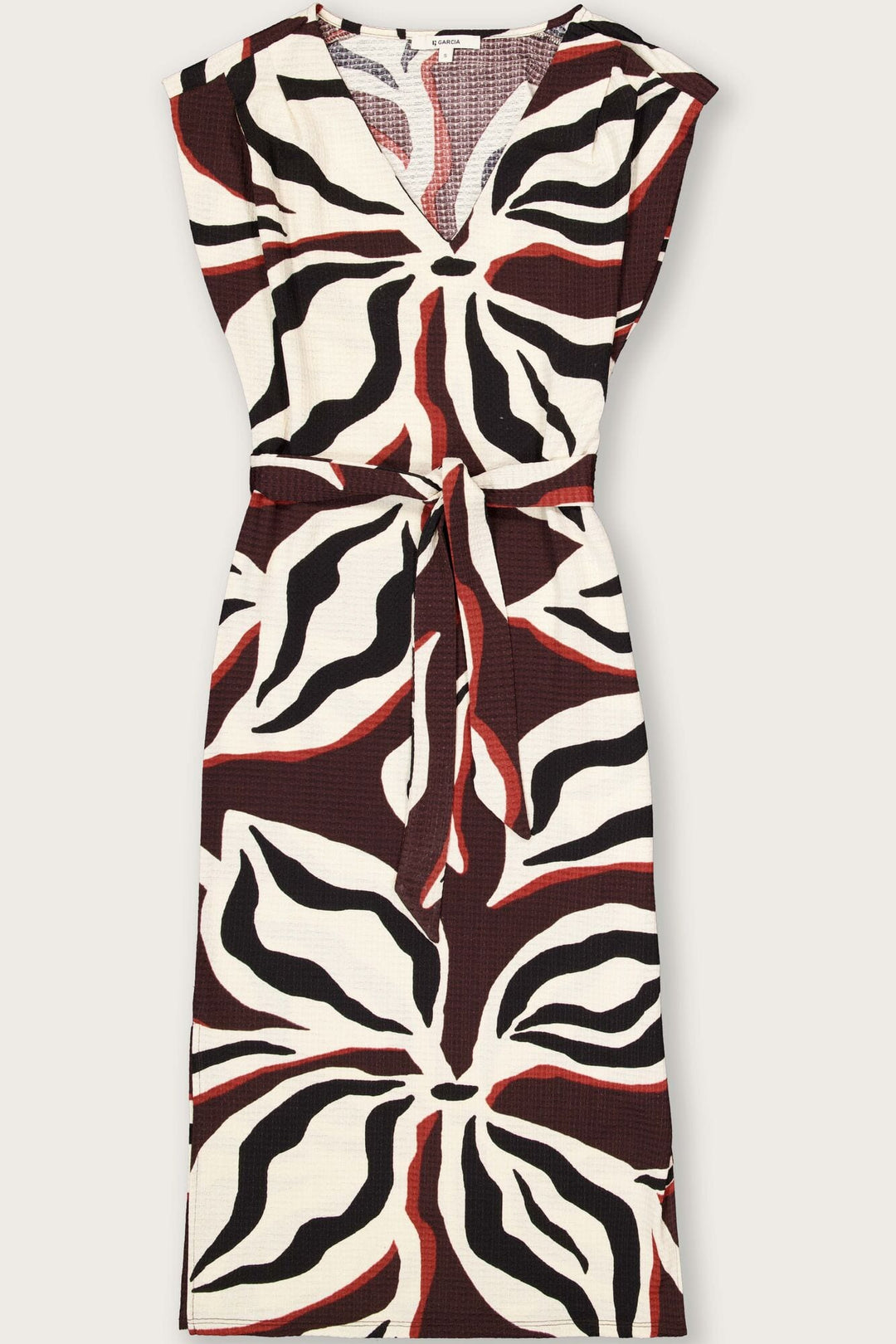 Garcia woman S260082 jurk midi dames ecru dessin