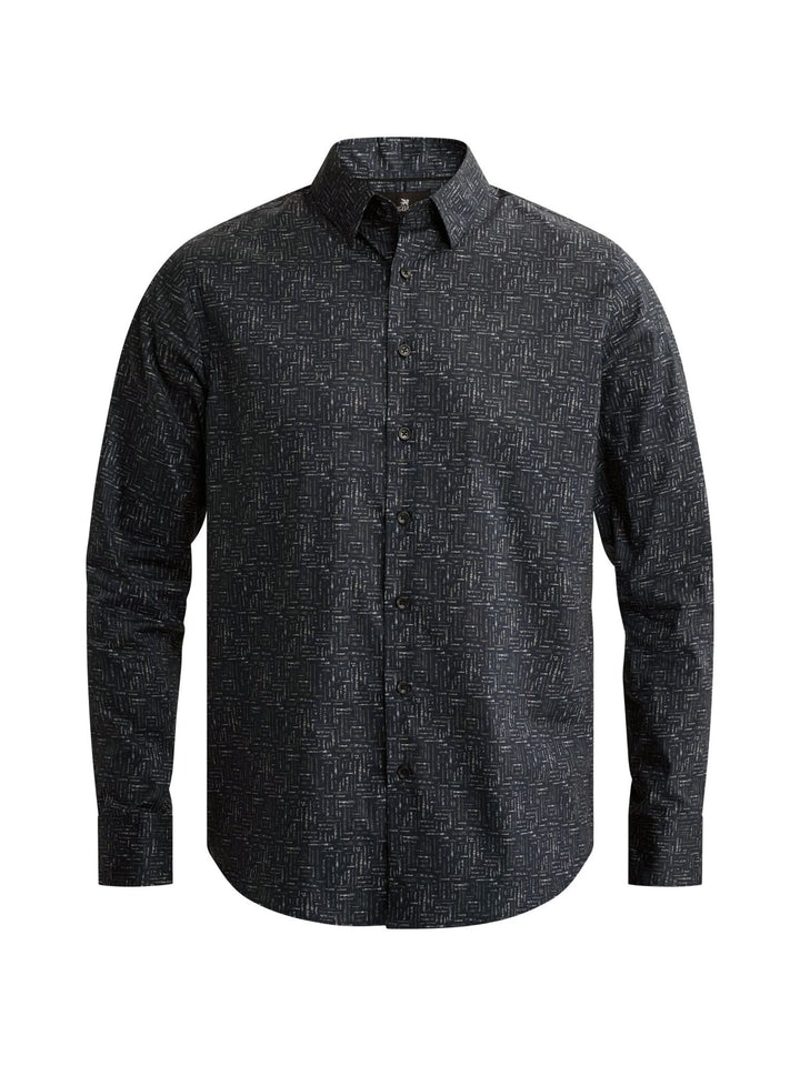 Vanguard VSI2608204 overhemd l/m heren blauw dessin