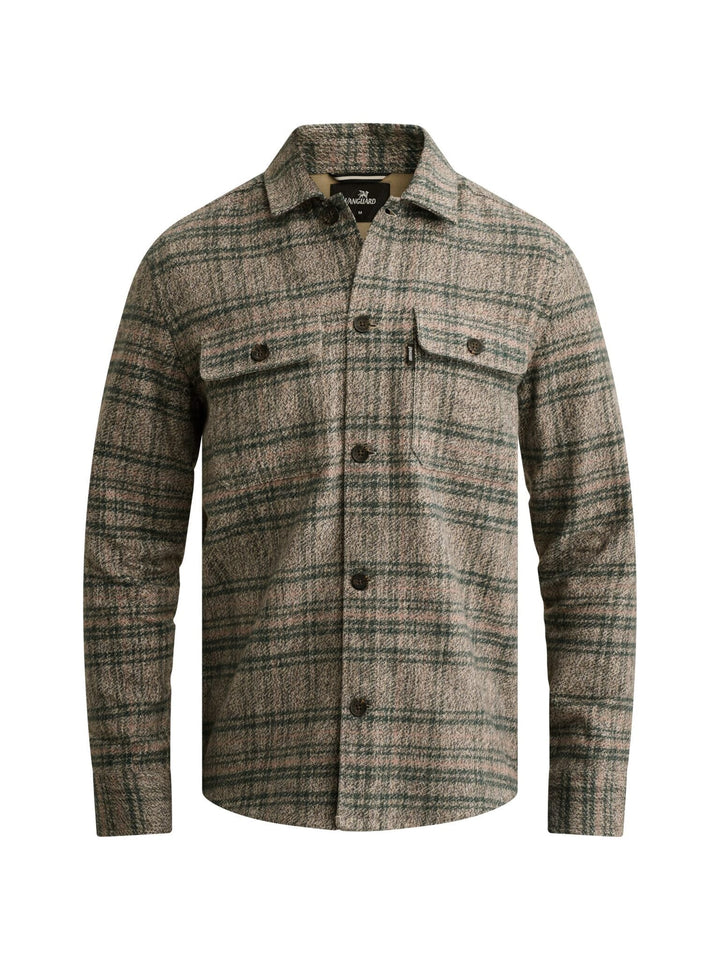 Vanguard VSI2609231 overhemd l/m heren bruin dessin