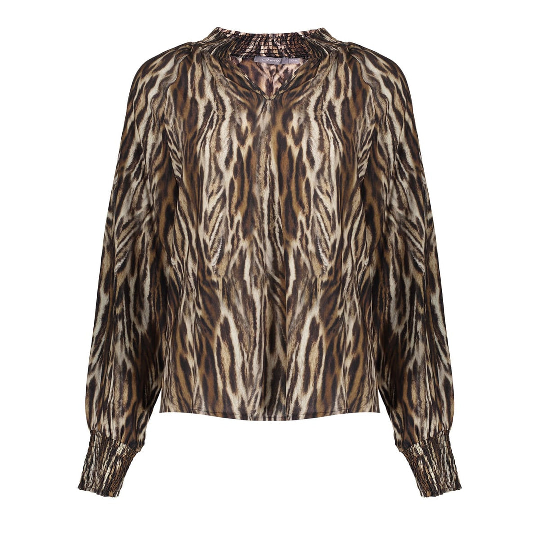Geisha 53646-20 top l/m dames bruin dessin