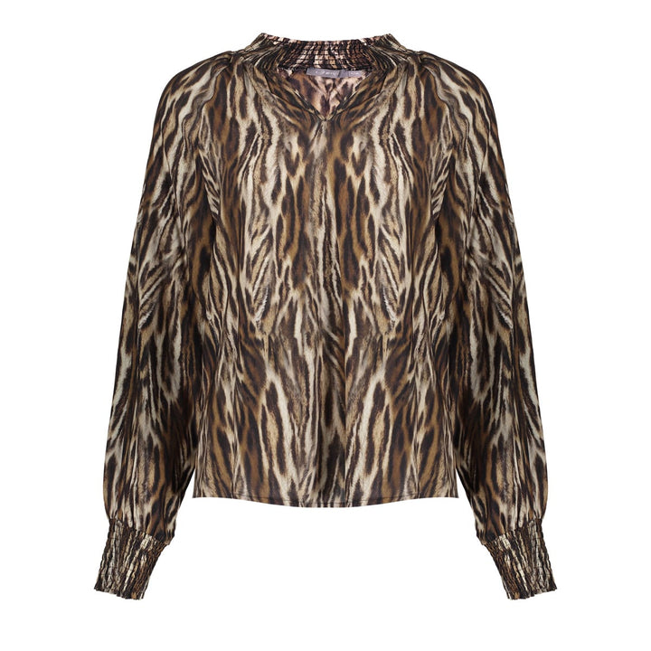 Geisha 53646-20 top l/m dames bruin dessin