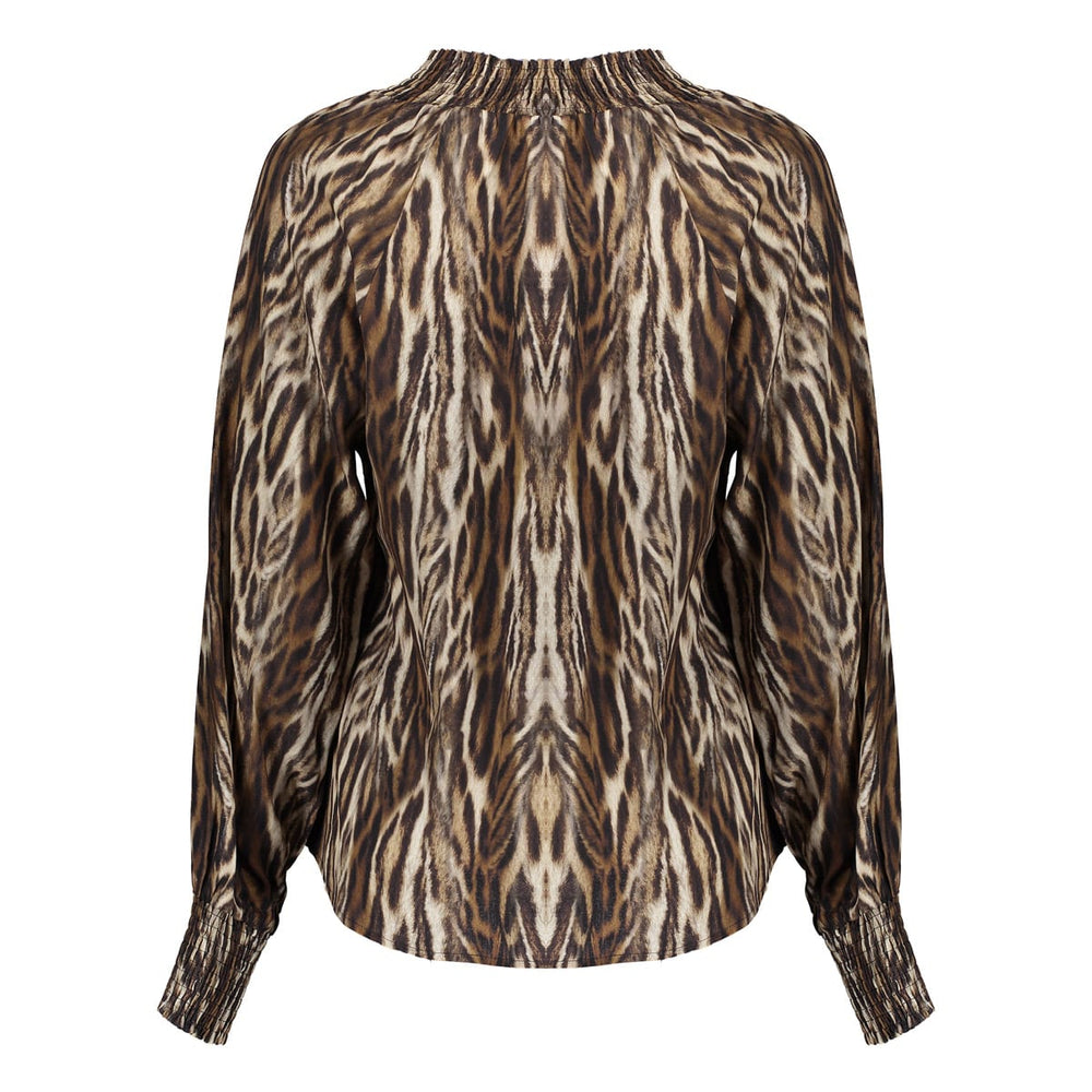 Geisha 53646-20 top l/m dames bruin dessin