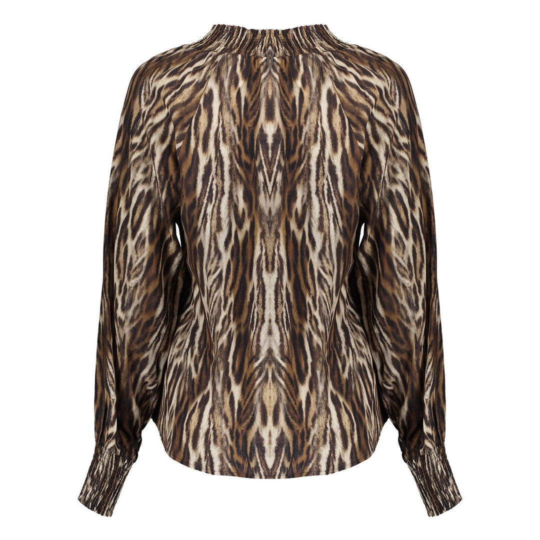 Geisha 53646-20 top l/m dames bruin dessin
