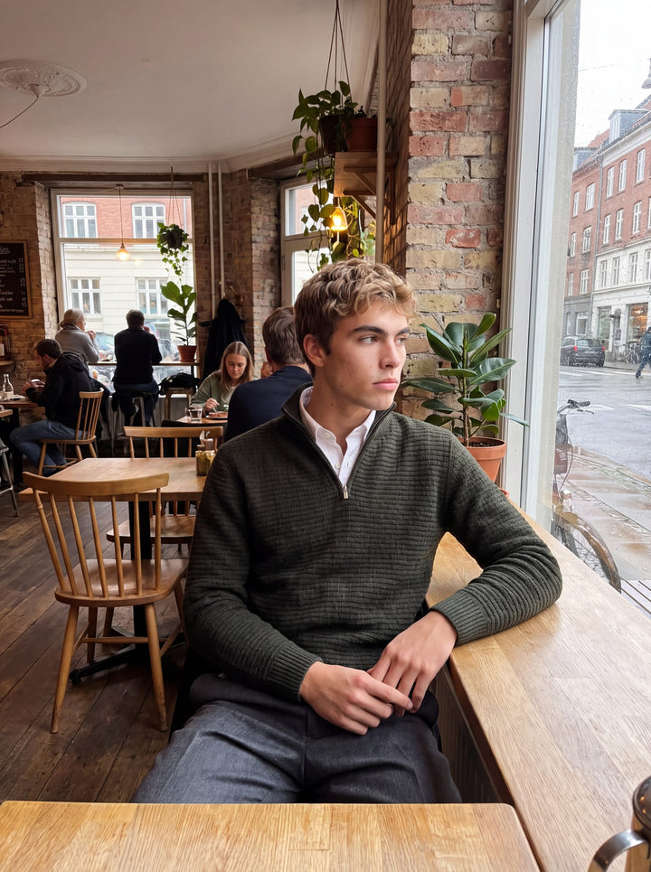 Jack &amp; Jones 12305676 Ziggi trui donkergroen – heren