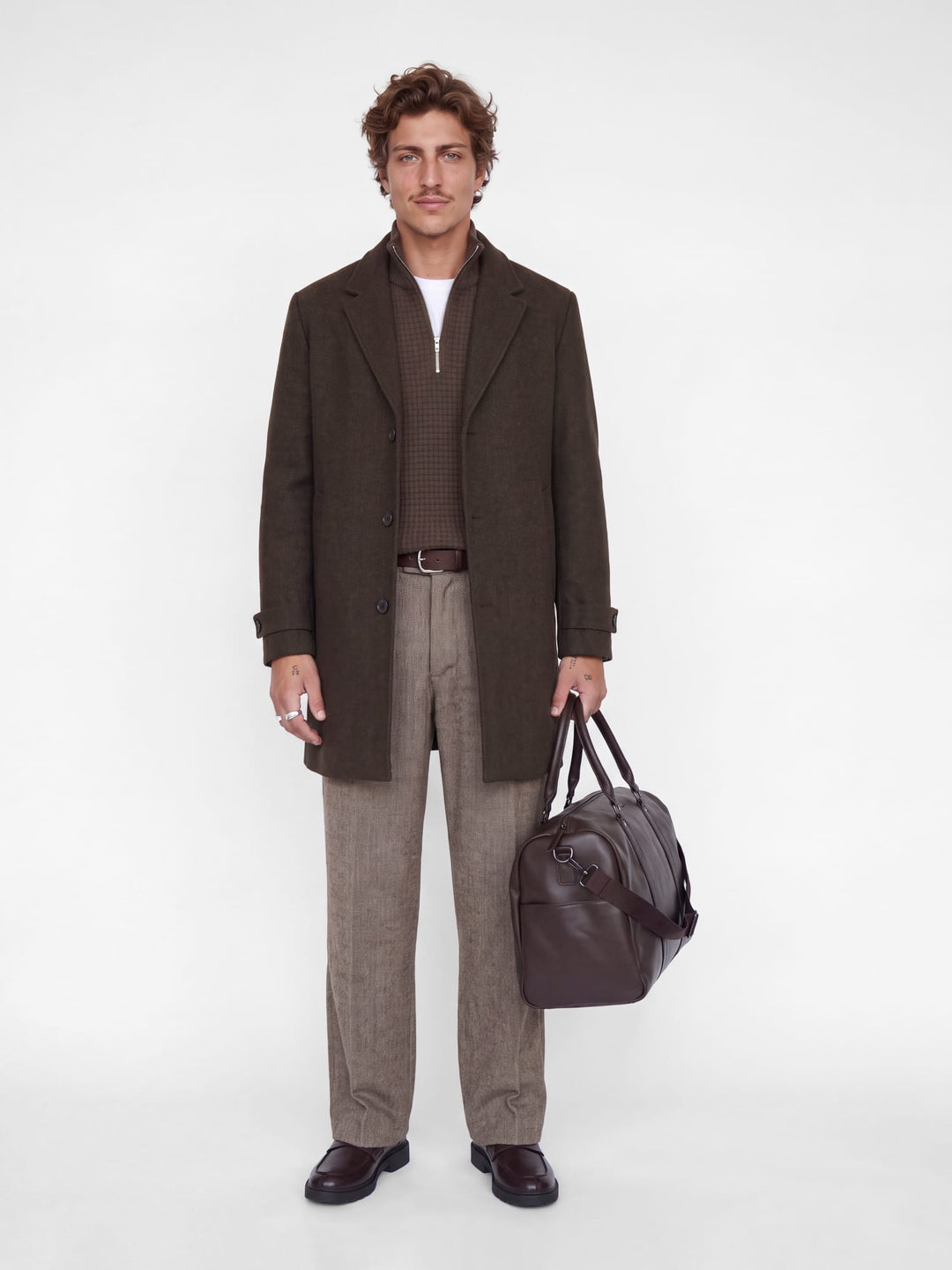 Jack &amp; Jones 12305676 Ziggi trui bruin – heren