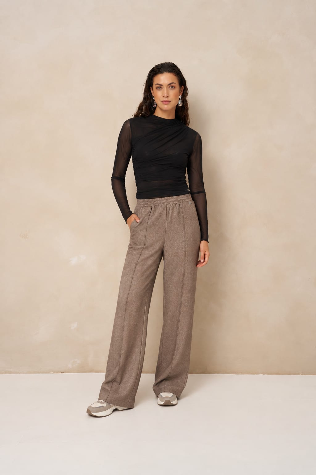 Lofty Manner RJ13 - Top Jolien - Draped Mes zwart