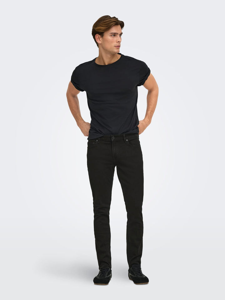 ONLY &amp; SONS 22010448 Loom jeans slim fit black denim – heren - L32