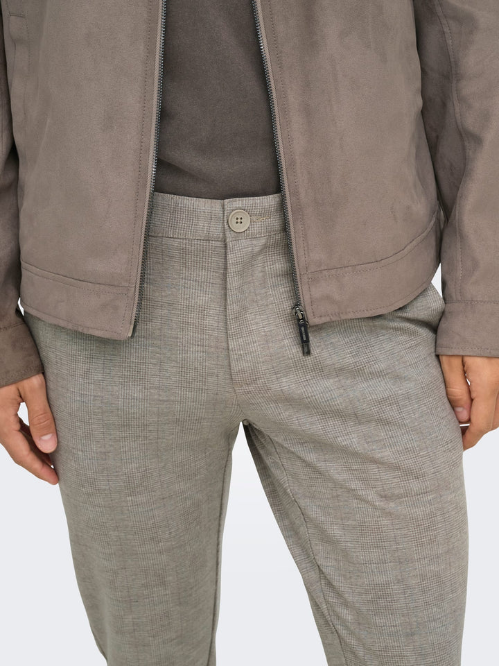 ONLY &amp; SONS 22028113 Mark lange broek zand dessin – heren - L34