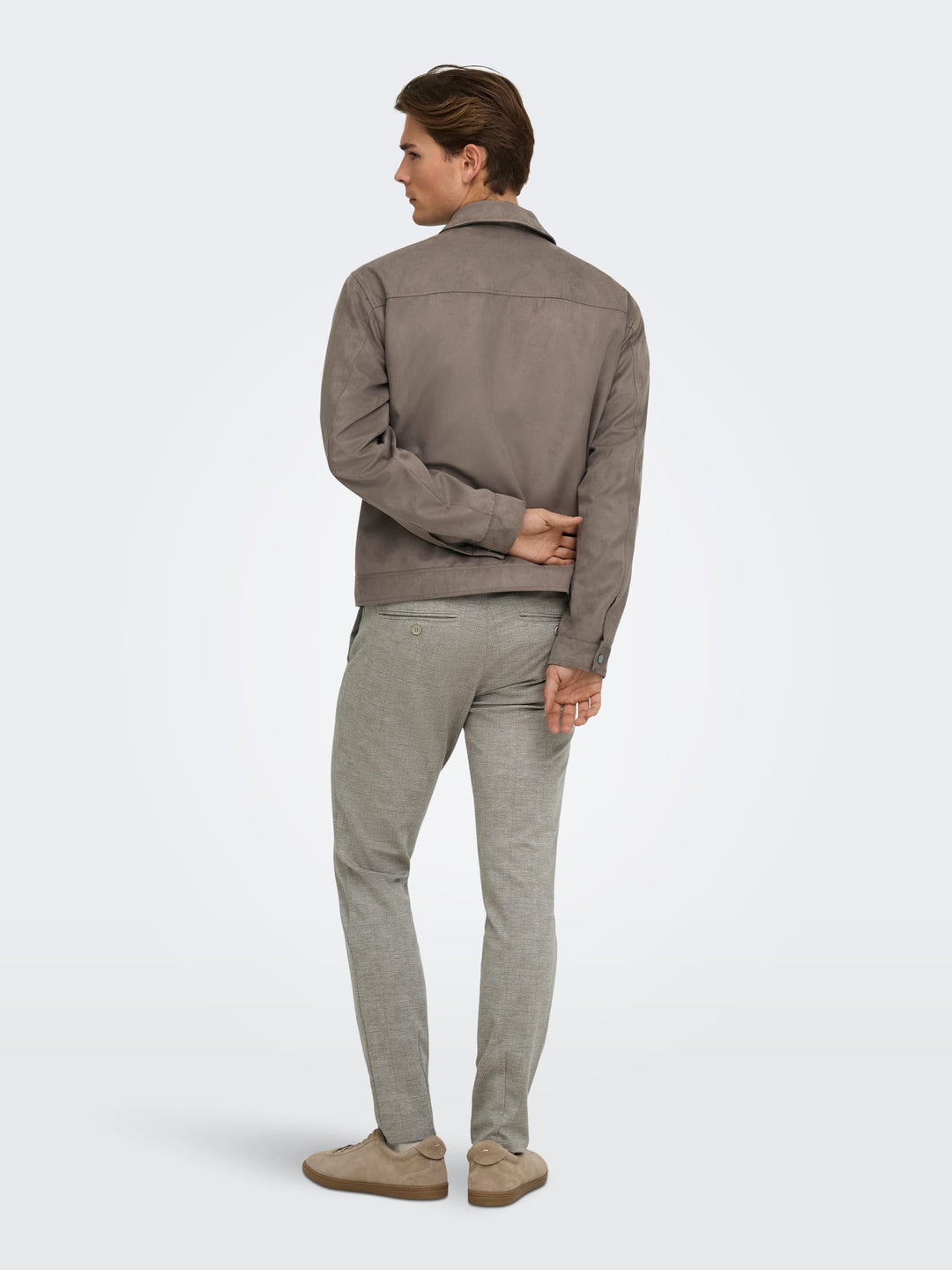 ONLY &amp; SONS 22028113 mark lange broek zand dessin – heren - L32