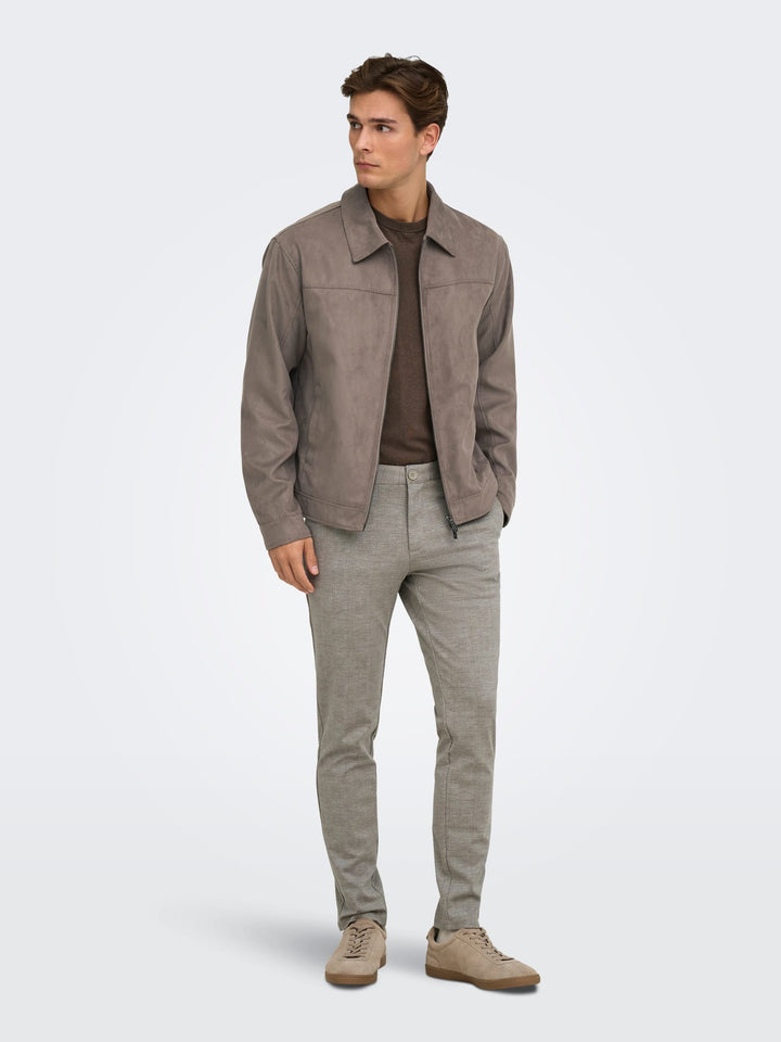 ONLY &amp; SONS 22028113 Mark lange broek zand dessin – heren - L34