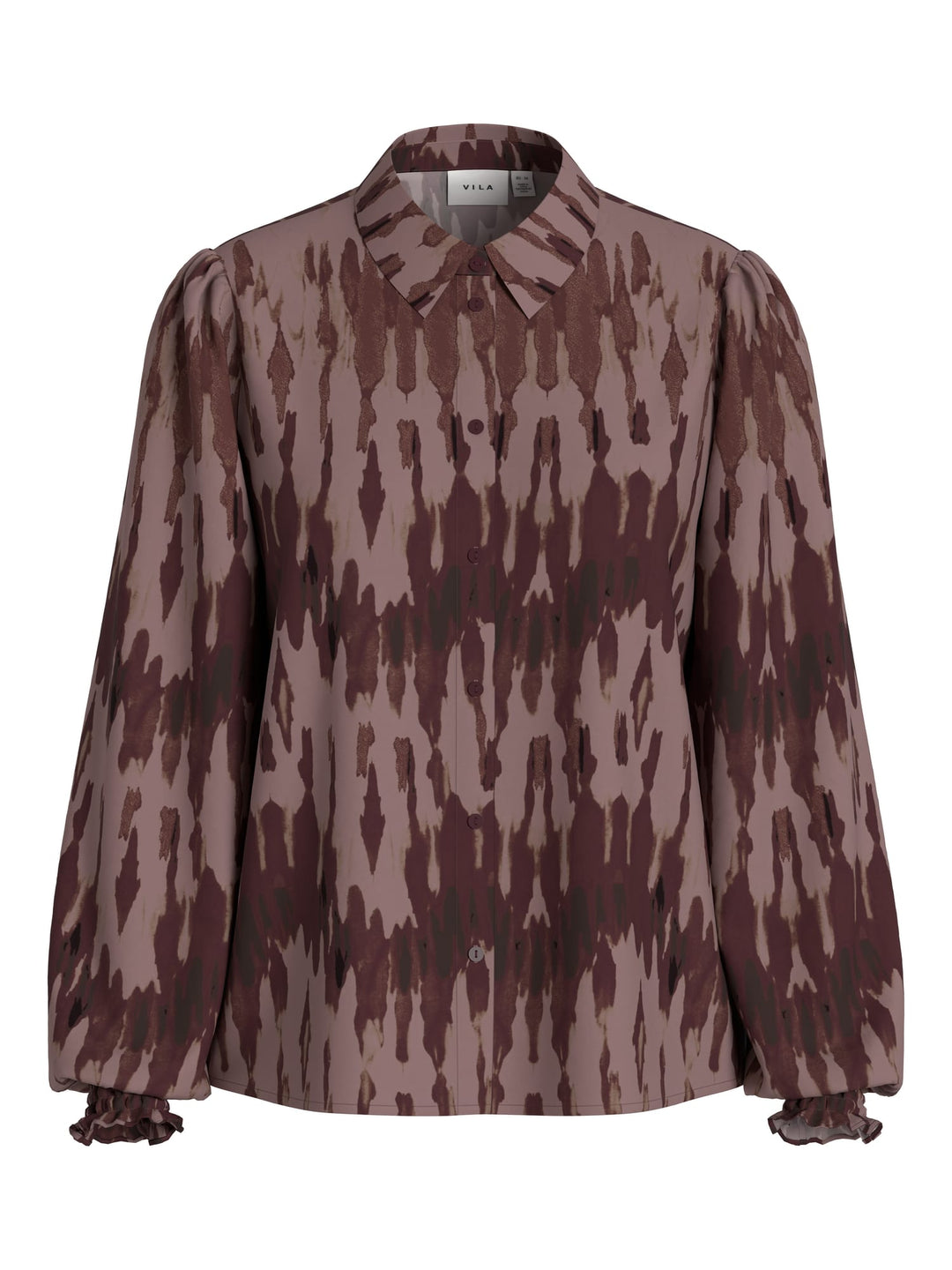 Vila 14121103 Rano blouse l/m dames paars dessin