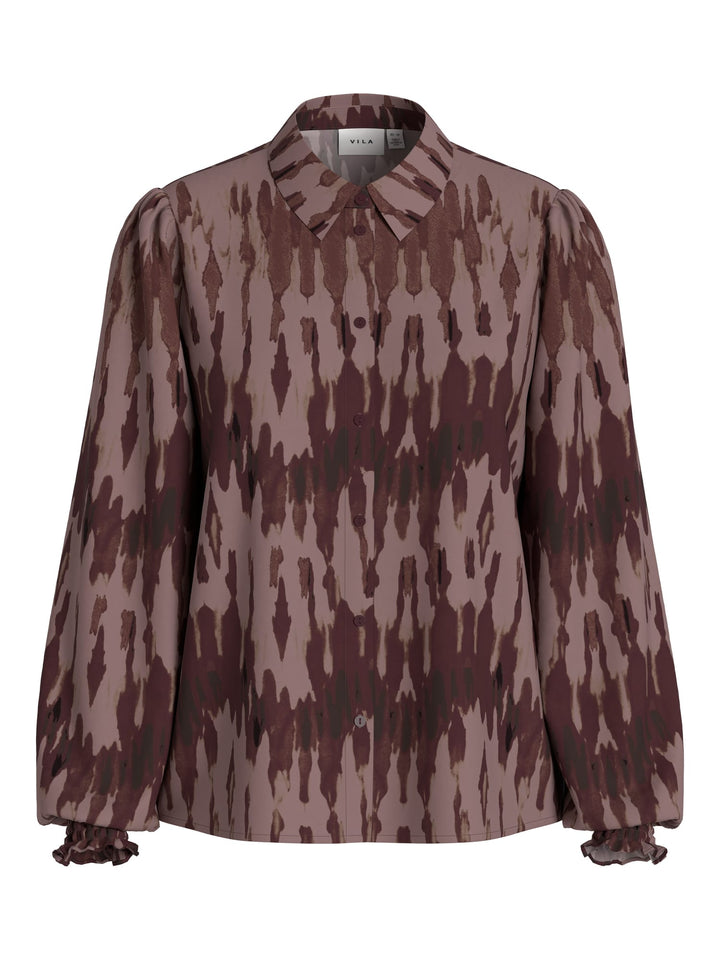 Vila 14121103 Rano blouse l/m dames paars dessin