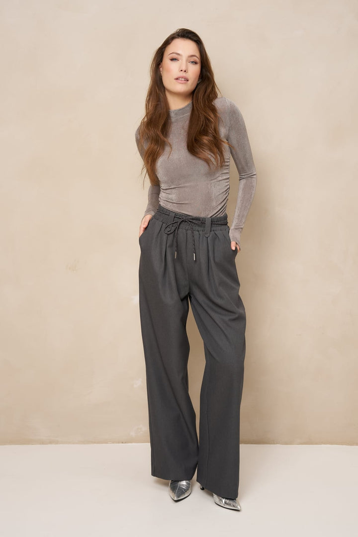 Lofty Manner RK08.1 - Top Kelly grijs – t-shirt l/m dames